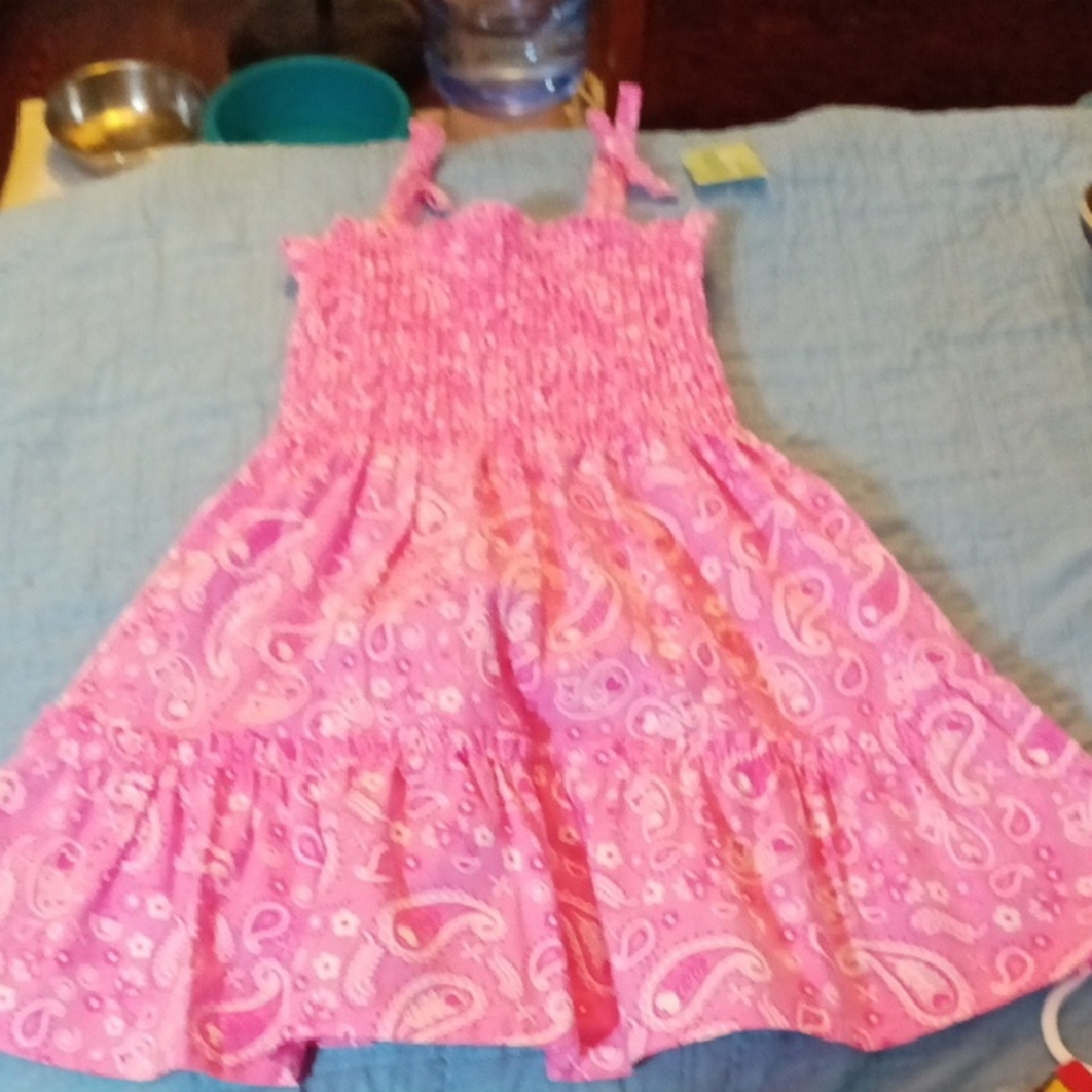 Pink Paisley Kids Casual Dress